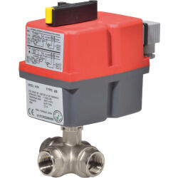 Electric rotary actuator with 3/2-way ball valve