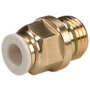 Straight push-in fitting M-Push 245 brass design with cylindrical male thread and external hexagon